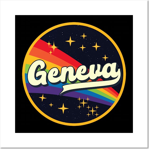 Geneva // Rainbow In Space Vintage Style Wall Art by LMW Art